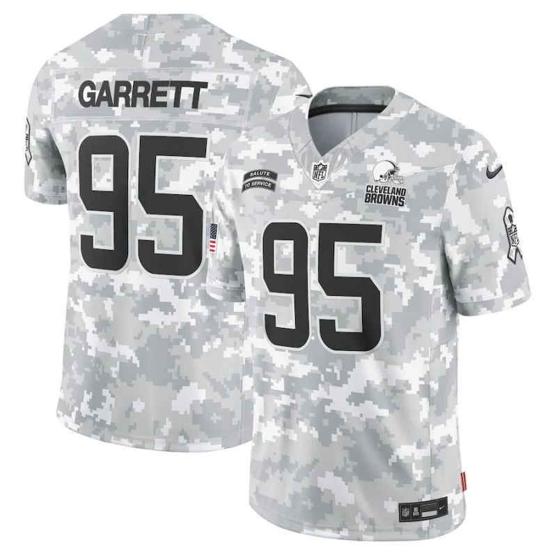 Men Cleveland Browns 95 Garrett Nike Arctic Camo 2024 Salute to Service Limited NFL Jersey
